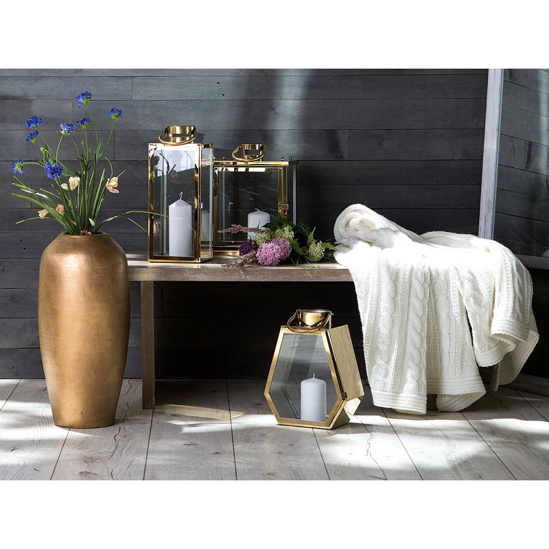 Kendal Handmade Terracotta Floor Vase, Gold
