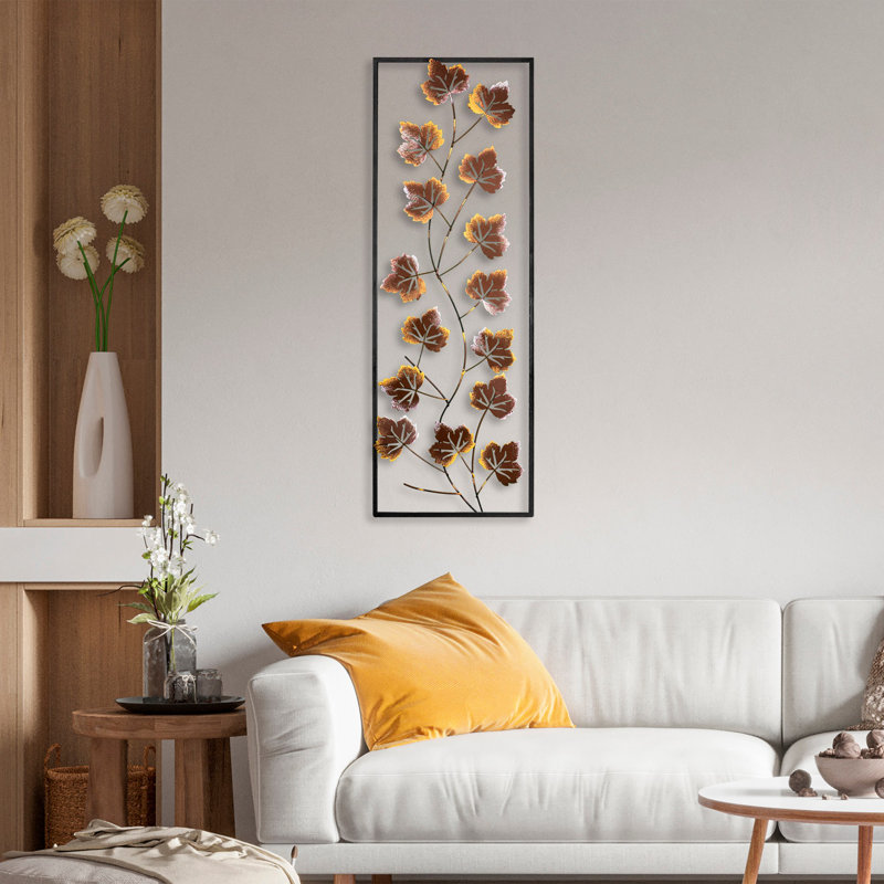Hand-Painted Decorative Metal Wall Accessory, 32.7 x 22.8 x 3.1 inches | 100% Metal, Weighs 3.6 lbs | Unique Color Variations, Perfect for Home Decor & Art Enthusiasts, Durable and Eye-Catching Design