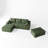 3-piece 104" Corduroy L-shaped Sofa & Ottoman, [upgraded High-density Foam] Modular Sectional, No Assembly-1602316156