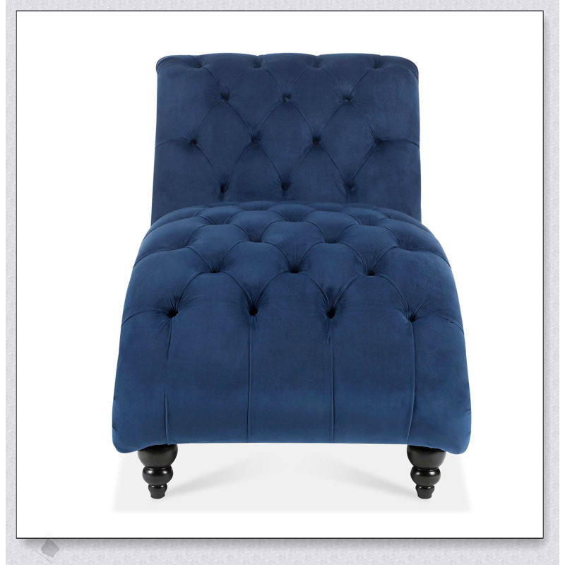 Chaise longue capitonnée sans accoudoirs avec rembourrage en éponge haute densité pour un confort inégalé et un design moderne