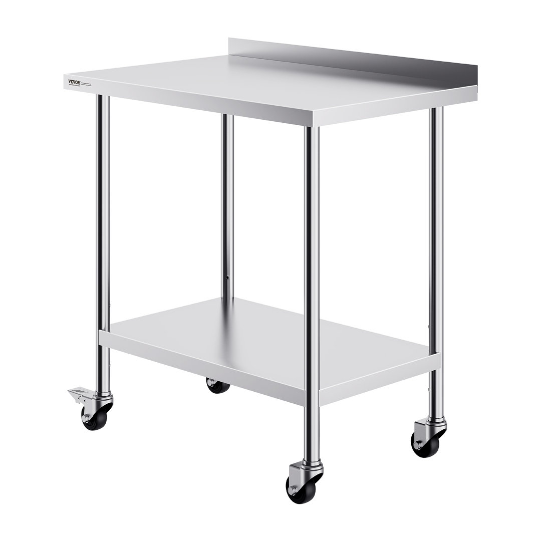 VEVOR Stainless Steel 24'' W x 40'' H Adjustable Portable Work Table VEVOR 