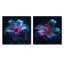 Blue Lily Dreams - ensemble de 2 carrés de lis floraux-1509787183-1509787182