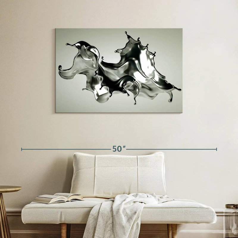 Avery Abstract Silver, 26" H x 39" W