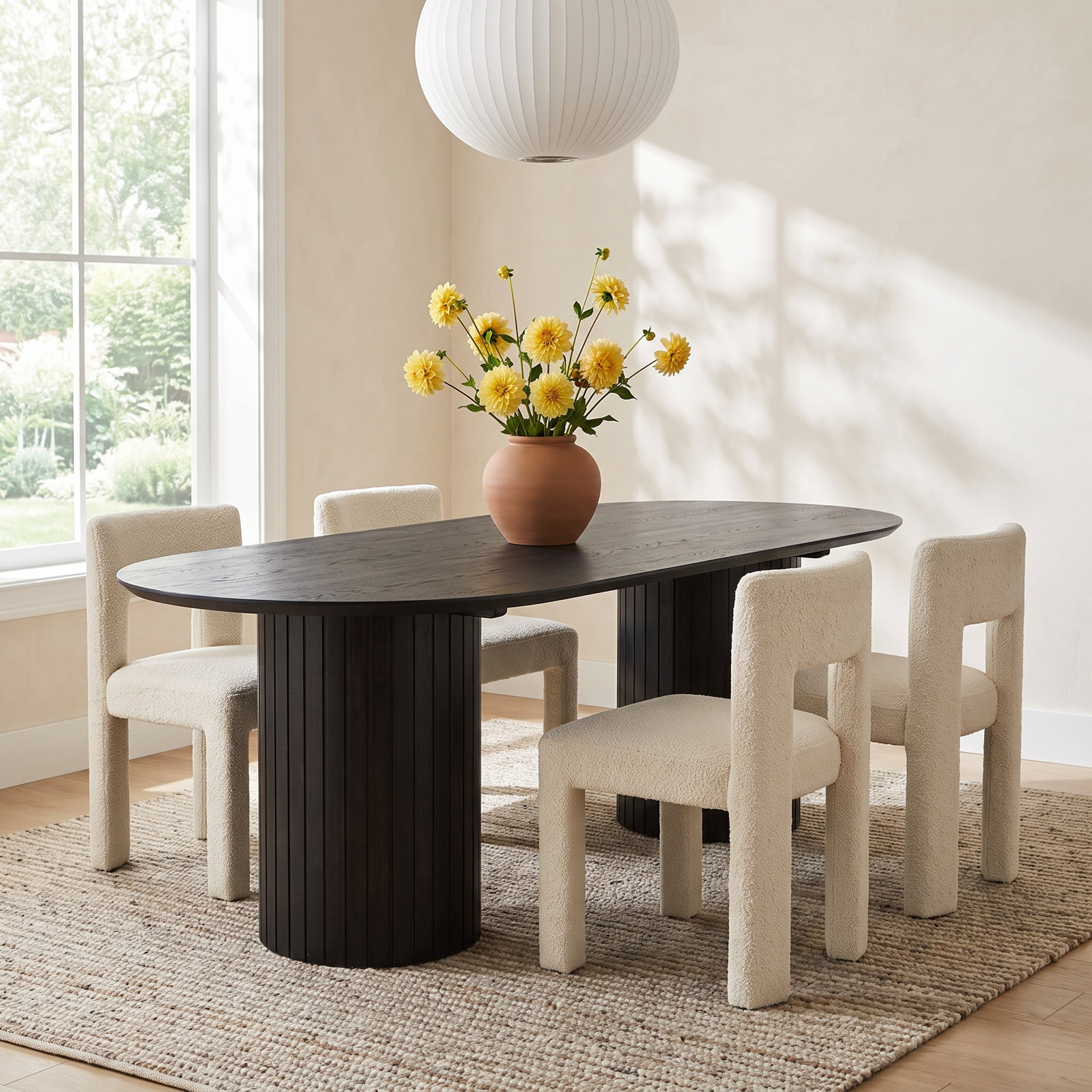 Daley 86'' Oval Dining Table, Black