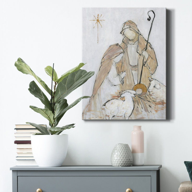 «Holy Night Family» par Sally Swatland, reproduction d'art sur toile tendue, H 40 po x l 30 po x P 1 po