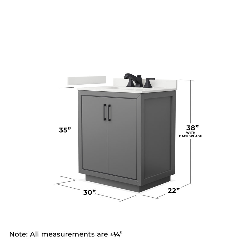 30'' W Single Vanity, WDX13347, Dark Gray, Matte Black