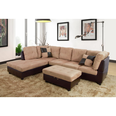 Juliona Velvet L-Shaped Sectional Left Hand Facing