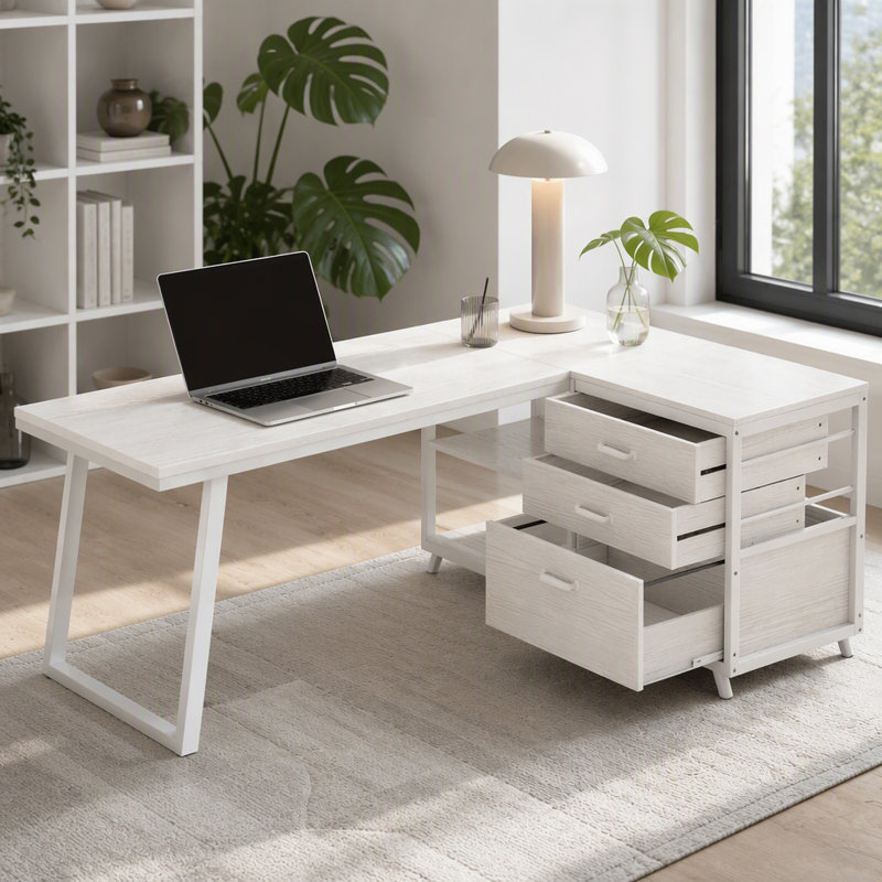 Bureau de travail, bureau de dessinateur, bureau d'écriture, bureau d'étude, bureau de jeu, Blanc