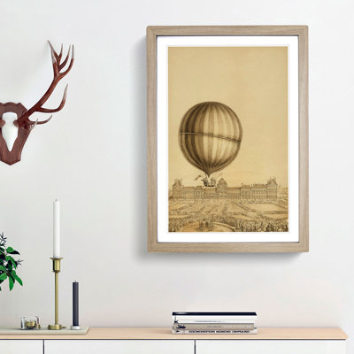 Hot Air Balloon Above Versailles Palace - Picture Frame Painting Print