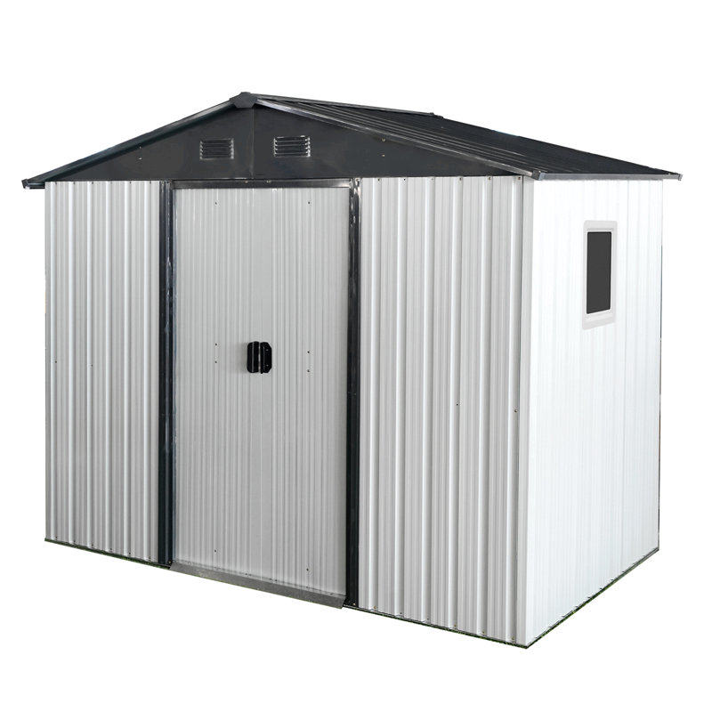 Metal Storage Shed, Black/White, 74.75" H x 93" W x 51.75" D Incorrect
