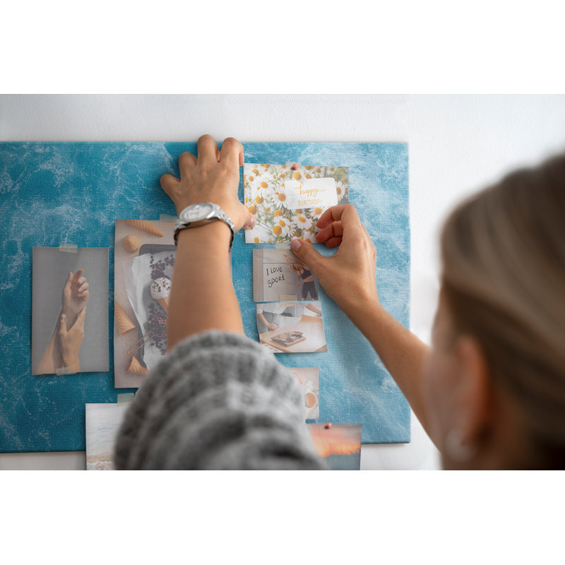 Wall Mounted cork board with print wall art notice boards home office bulletin board ideas Sea water