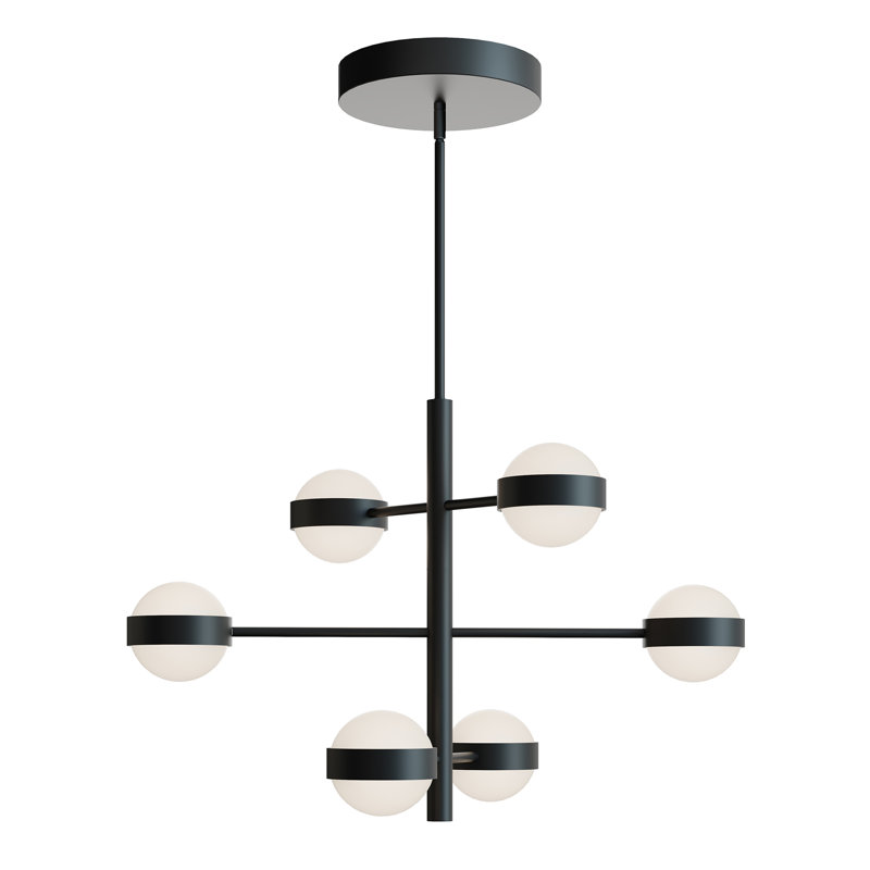 Luminaire suspendu à 6 lumières Verona, Noir
