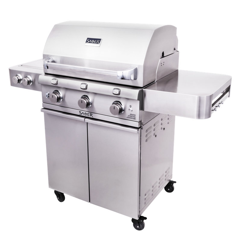 Saber 3-Burner Propane Gas Grill with Cabinet