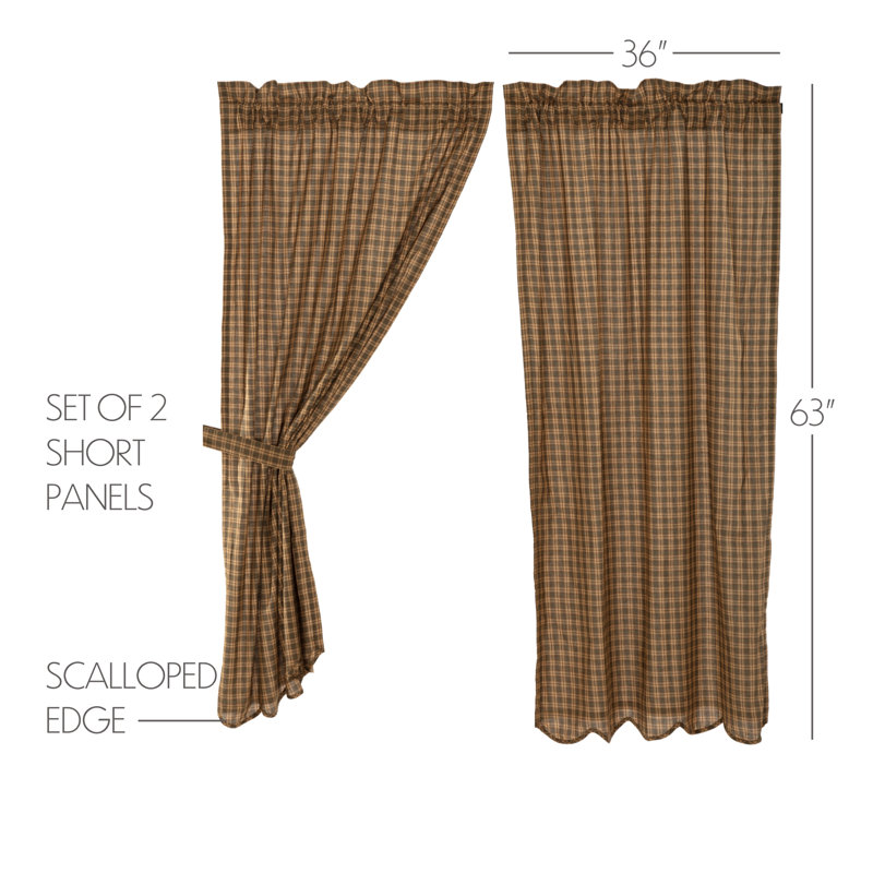 Banhart 100% Cotton Room Darkening Curtain Panel Pair, 36" W x 63" L