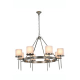 Simmon 8 - Light Dimmable Wagon Wheel Chandelier