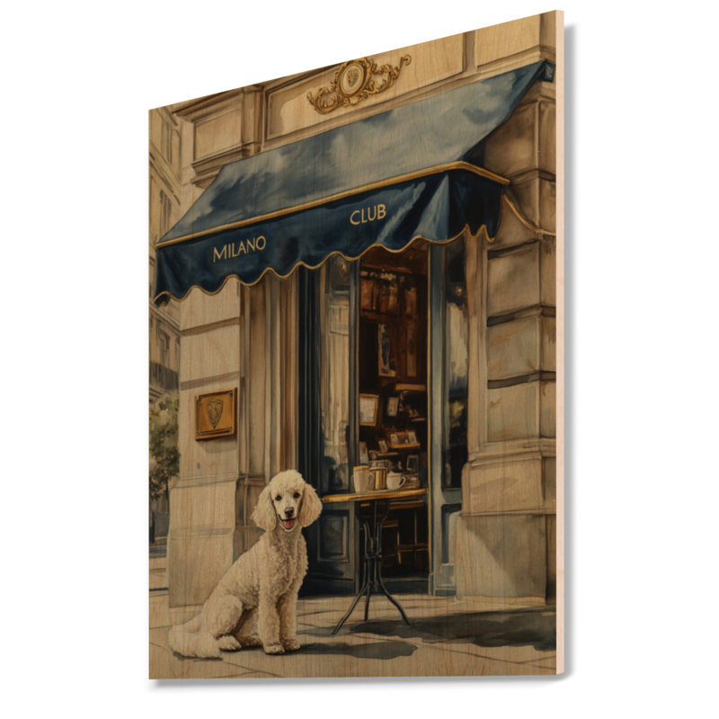 Milano Club Caniche - Tableau mural en bois pour chien, H 24 po x l 18 po, Rectangulaire