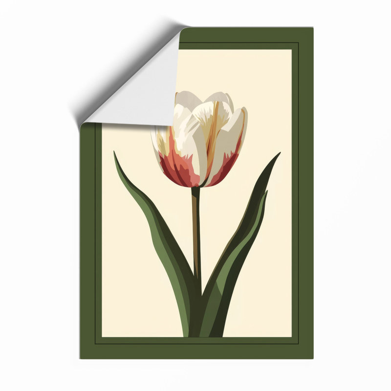 Single Tulip Study Botanical - Print, Unframed, A4 - 29.7 x 21.0 cm