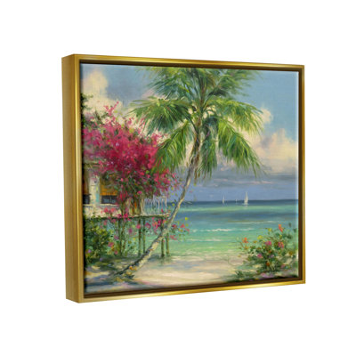 Floral Floral Summer Summer Resort - cadre flottant, peinture sur toile