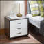 Table de chevet bicolore avec 3 tiroirs-1501003215