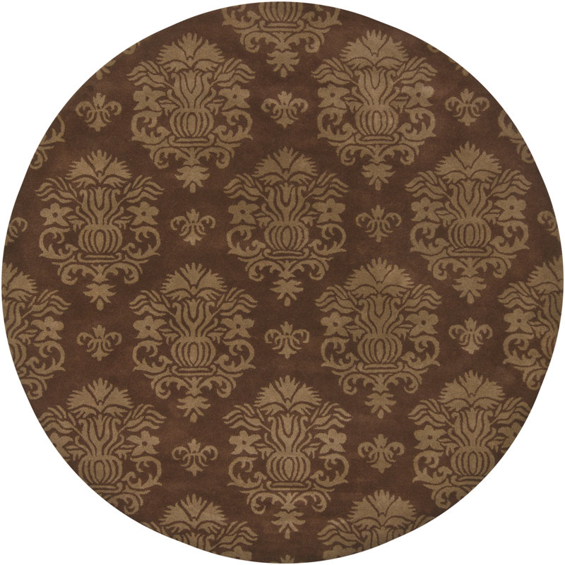 Tapis brun / brun clair Lars, Rond 7 pi 9 po