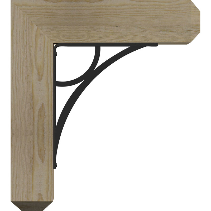 Support simple 4 "Galveston Ironcrest, H 14 po x P 11 1/2 po, Sapin Douglas de l 4 po x T 2 po (sciage brut)