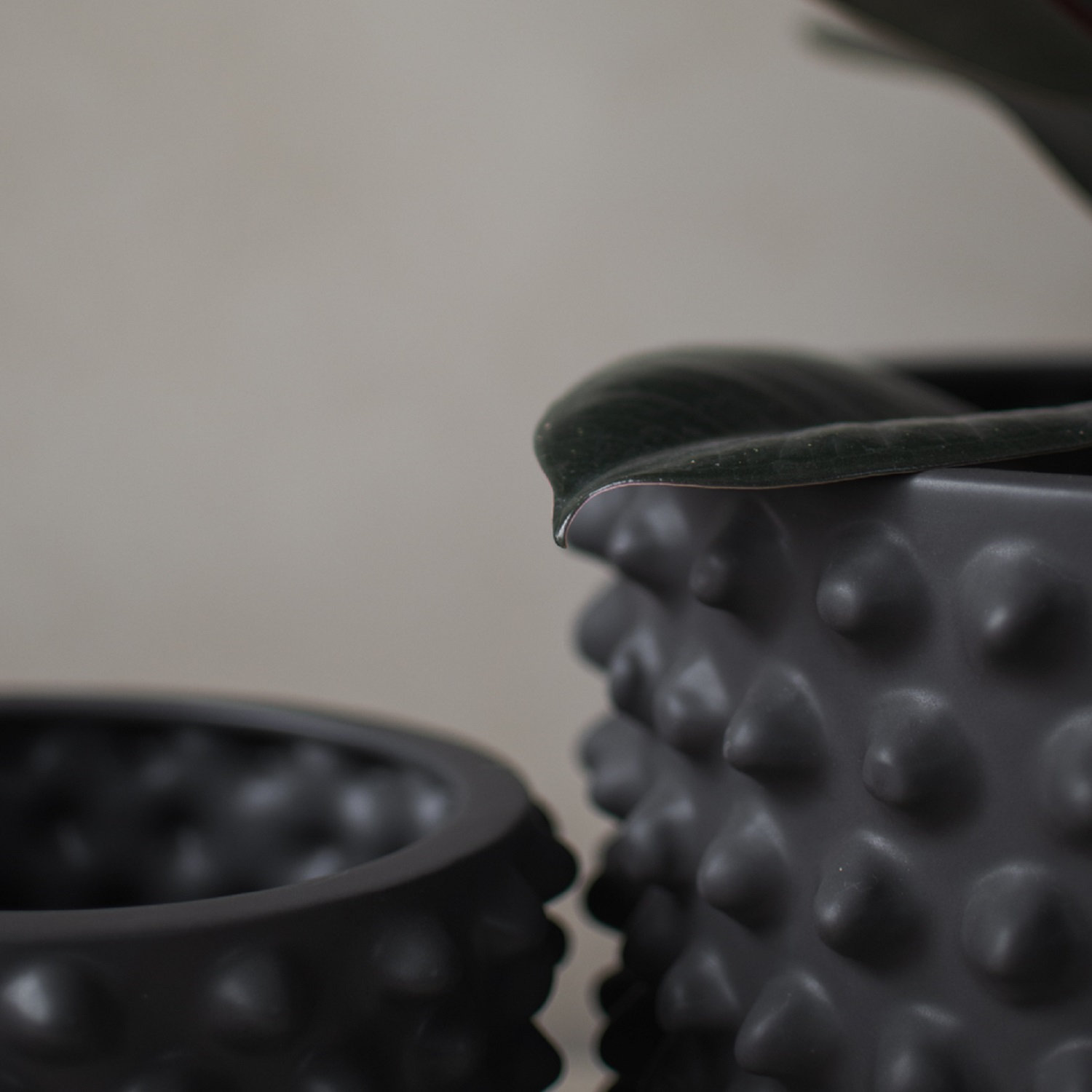 Ceramic Table Vase, Black, 9.84" H x 11.81" W x 11.81" D