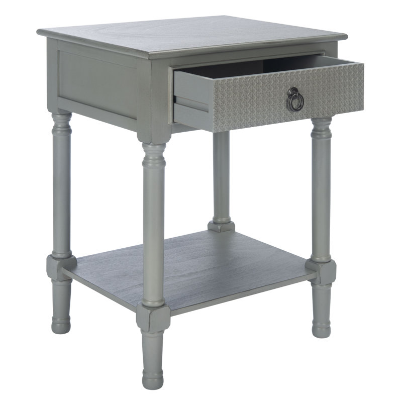 Ahearn End Table with Storage, Distressed Gray