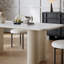 Table de salle à manger rectangulaire de style français crème-106632889