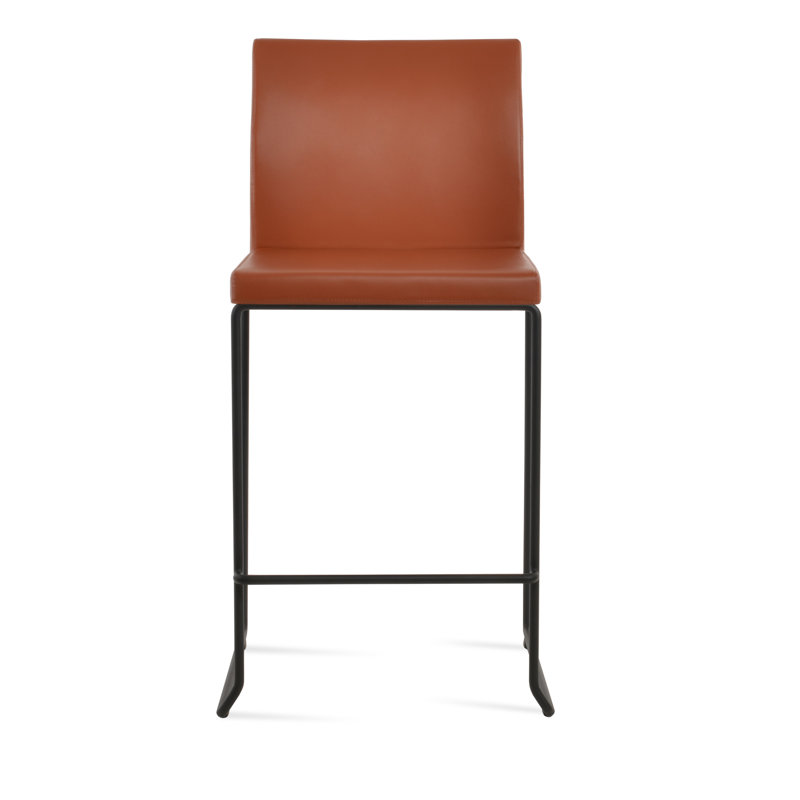 Tabouret de bar et de comptoir empilable Aria, Tabouret de bar (siège d'une hauteur de 29 po), Noir, Cannelle