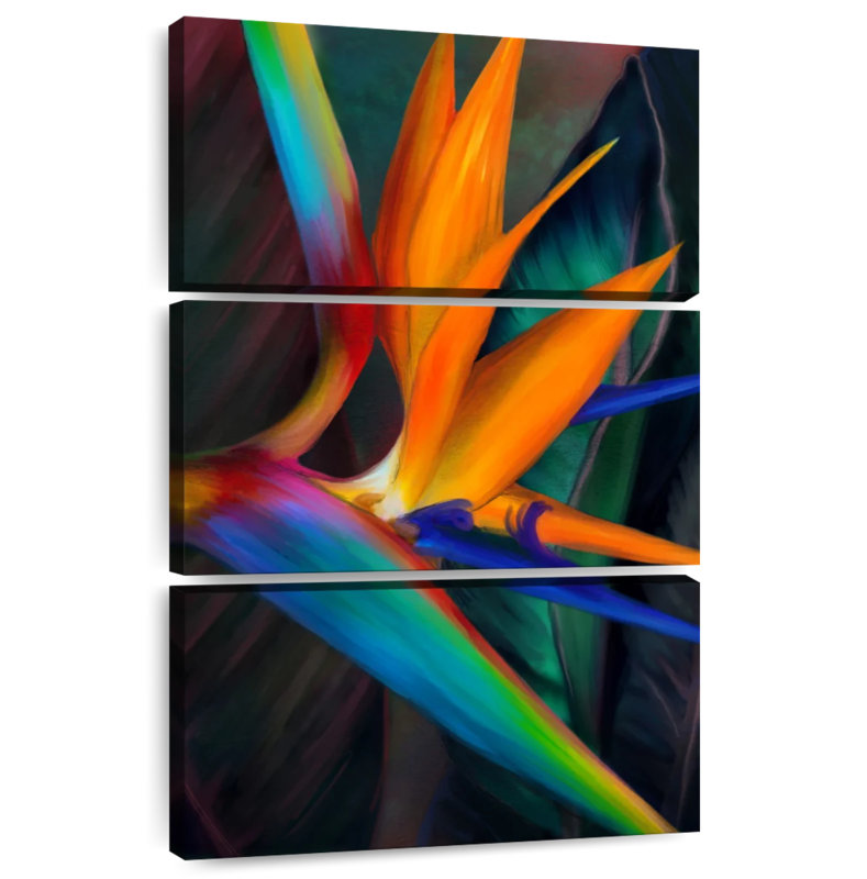 Harnek, oiseaux colorés du paradis, H 32 po x l 20 po
