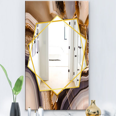Piece of Polished Agate Texture Wall Mirror