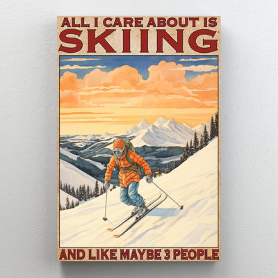 «All I Care About Is Skiing» - 1 pièce Rectangle Gra