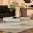 Square Faux Travertine Pattern Coffee Table