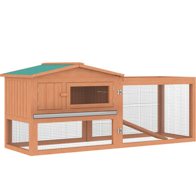 61.5"x23"x27" With Detachable Run And Rain- Construction For Reliability, 1-2 Small Animals Structure Longevity,