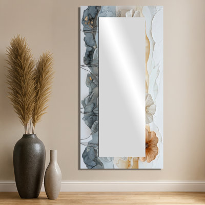 «Soft Creamy Morning Glory Flowers Field I», miroir floral pour décoration murale, imprimé sur métal