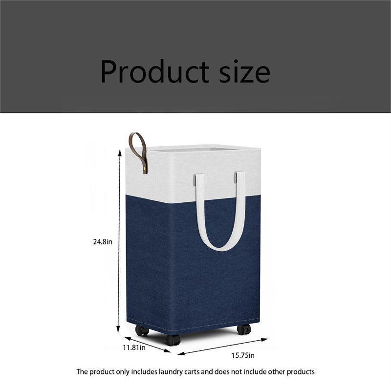 Laundry Cart, Waterproof Rolling Laundry Basket - Foldable Laundry Basket With 4 Wheels, Suitable For Bathrooms, Laundry Rooms, And Dormitories, Easy To Clean Lining, Space Saving Design