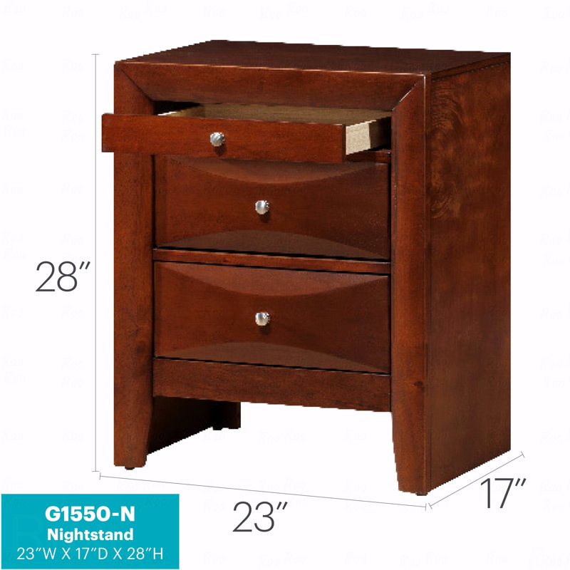 Bedroom Nightstand With Ample Storage, Brown
