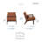 Cadence 23" Mid-Century Modern Accent Chair with Solid Rubber Wood Frame, Corduroy Fabric & Matching Lumbar Pillow-991993871