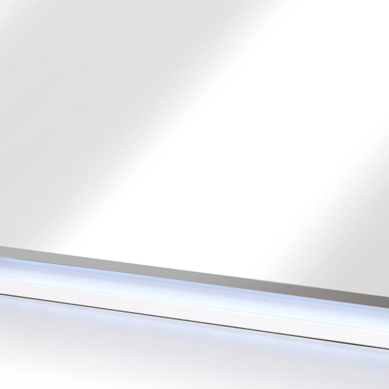 Miroir de coiffeuse Oly, cadre blanc brillant avec DEL, 37 x 47