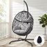 Fauteuil suspendu surdimensionné d'extérieur / intérieur avec support Balancelle en osier avec coussin et housse