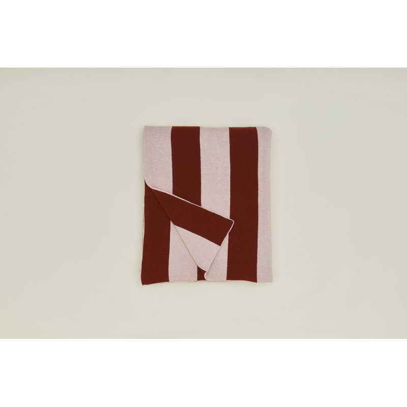 Simple Striped Throw Blanket, Blush/Terracotta