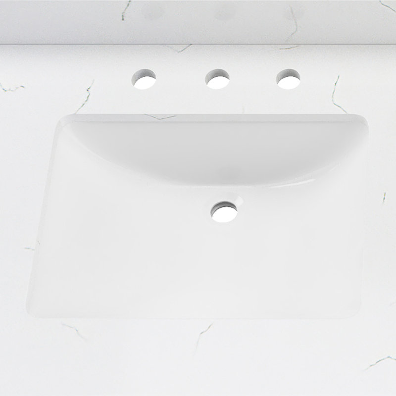 Comptoir de meuble-lavabo blanc 61 "avec double évier Carrara