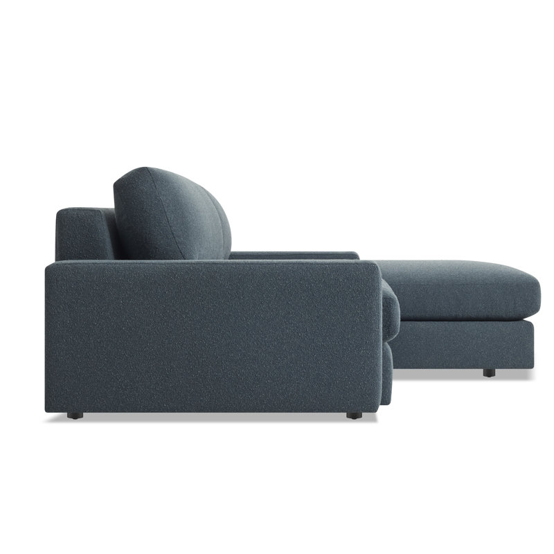 Esker Chaise Sectional, Kelso Blue Polyester, Right Hand Facing