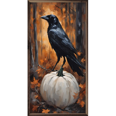 " Crow On White Pumpkin "