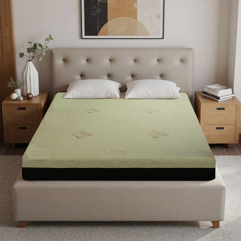 12-Inch Queen Mattress – Copper Infused Cooling Gel Foam Bed, 7-Zone Pressure Relief, Air Layer Comfort Cover, Medium Firm Support