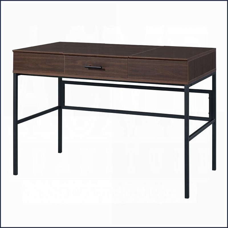 Bureaux, chêne & amp; Bureau d'écriture noir à 1 tiroir avec port USB, 42 po de largeur | Bois et métal | Chêne