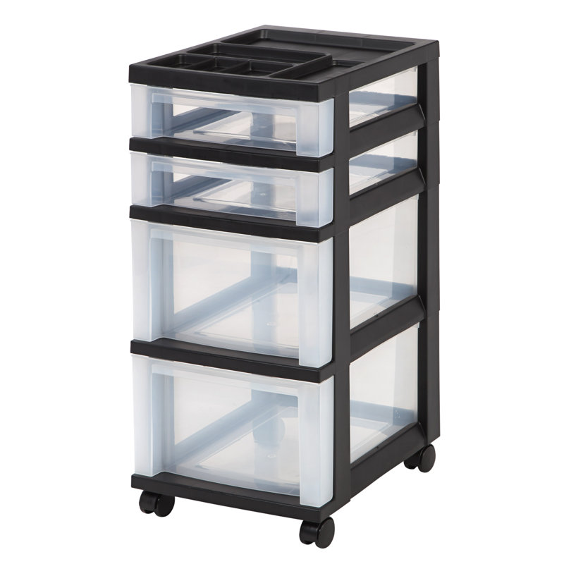 Diego 4 Drawer Storage Drawer, Black