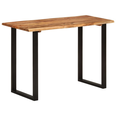 Sheatown Acacia Rectangular Wood Top Dining Table with Steel Base