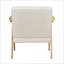 Fauteuil d'appoint rembourré en tissu beige, siège rembourré contemporain en bois d'hévéa massif pour adultes, chambre à coucher de salon