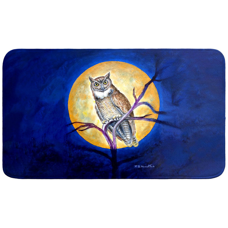 Owl in Moon Bath Mat, 30" L x 18" W